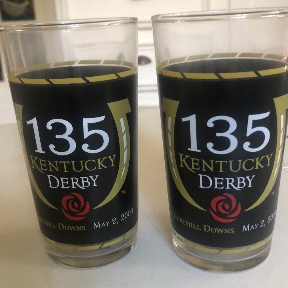 Official 135th Kentucky Derby Glasses Set of 2